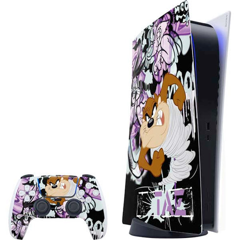 Looney Tunes Splatter Paint Tasmanian Devil PlayStation PS5 Skins
